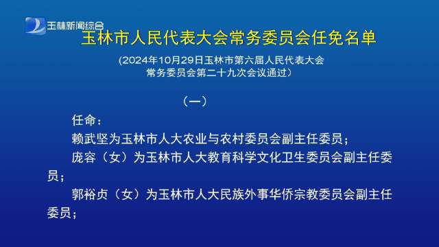 玉林市最新任免公示及其观点论述